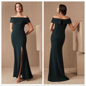 BHLDN Delice Off-the-Shoulder Crepe Maxi Dress (Size 8)